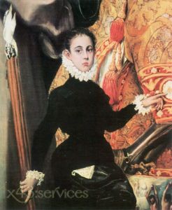 Reproduktion nach El Greco - Das Begraebnis des Grafen von Orgaz Detail